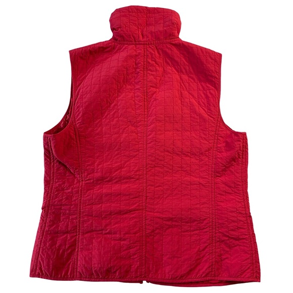Chico's Red Quilted Zip Up Pocket Vest - Size 1 / Medium / 8 - Picture 3 of 12
